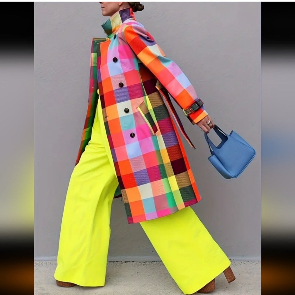 New Rainbow Trench Coat Large
